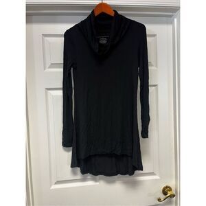 Cuddl Duds Black Softwear Cowl Neck Thump Sleeve Dress sz S EUC